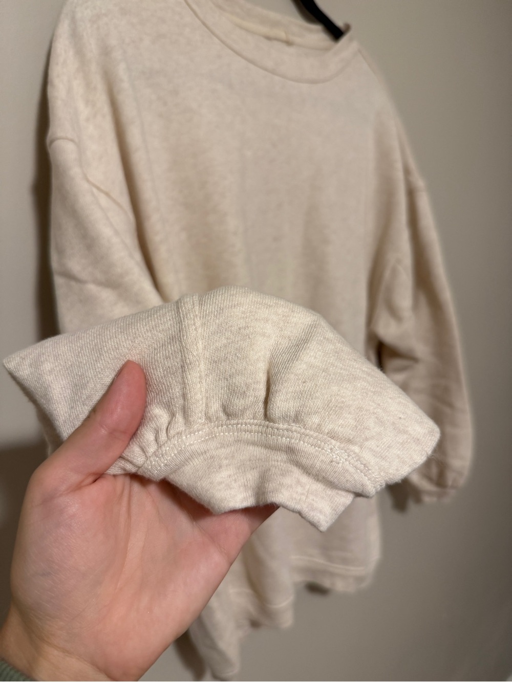 Aerie Oatmeal Real Crewneck Sweatshirt - Picture 3 of 6